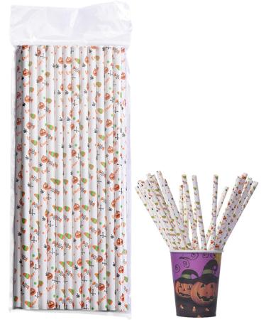 Halloween Drinking Straws | 25Pcs Halloween Party Paper Straws Party Straws Drinking Straws Milk Tea Straws Juice Straws for Halloween Party Favors Bondoo - Buy Online on GoSupps.com