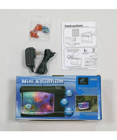 Lightahead Artificial Mini Aquarium - LED Multi Colored Fish Tank with Bubbles - Buy Online on GoSupps.com