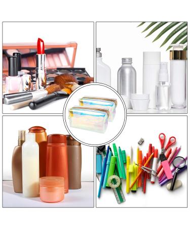 Jubaopen 2-Piece Transparent Cosmetic Bag Set - Waterproof Make-Up & Travel Wash Bag - Laser Glitter Zipper Pouch for Cosmetics Storage (18x7.5x10cm) - Buy Online on GoSupps.com