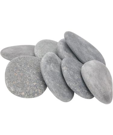 Lulonpon 10-Piece Extra Large Painting Rocks - Smooth Bulk Flat Rocks for Kids - 4-4.3 Inches Gray-Middle - Arts and Crafts Supplies - Buy Online on GoSupps.com