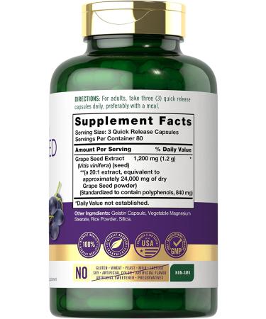 Carlyle Grape Seed Extract 24,000 mg - 240 Capsules | Antioxidant Support - Buy Online on GoSupps.com