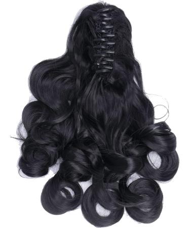 IMISSU Long Curly Claw Ponytail Clip On Hair Extension Pony Tail Hair Piece (Black 1B) - Buy Online on GoSupps.com