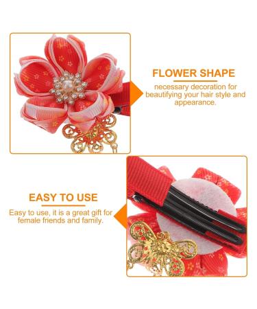 Kimono Clips - Japanese Hair Accessories Kanzashi Hairpins & Jewelry in Red | Perfect for Elegant Hairstyles - Buy Online on GoSupps.com