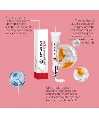  Hengxuan Retinol eye cream - Gentle moisturizing treatment for dark circles and puffiness firming moisturizer with hyaluronic acid and peptides non-greasy day cream for everyone - Buy Online on GoSupps.com