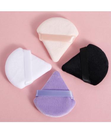 12 Triangle Velvet Powder Puffs Set - Dual-Use Makeup Puffs for Face - Washable & Soft - Ideal for Loose or Pressed Powder - Available in Various Colors - Buy Online on GoSupps.com