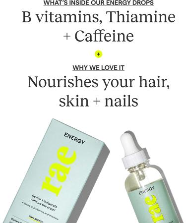 Rae Energy Drops - Vegan Liquid Supplement for Women with B Vitamins, Thiamine, and Caffeine - Natural Energy Support with No Crash - Buy Online on GoSupps.com