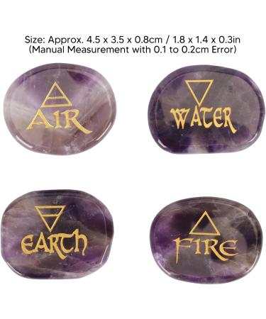 Earth Air Fire Water Stones Triangular Crystals Symbols Flake Reiki Oval Stamps (Purple) - Buy Online on GoSupps.com