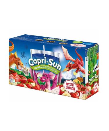CAPRI-SUN 10x200ML ORANGE - Capri-Sun MYSTIC DRAGON 10x200ml - Jus multivitamin - Sans colorants artificiels ni conservateurs - Ouverture facile - Fun Fairy Edition 20cl (lot de 10)