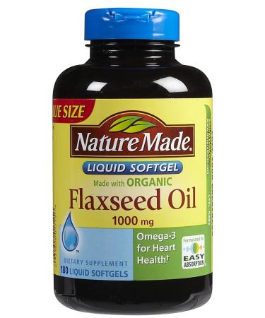 Nature Made Flaxseed Oil 1,000 mg Softgels, 180 ct