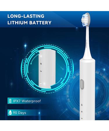 Simple Plus+ Ultrasonic Electric Toothbrush for Adults - 3 Modes, 90 Days, 37000VPM - Rechargeable Toothbrush with 5 Replacement Heads and Smart Timer - Buy Online on GoSupps.com