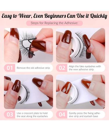 Aleevii False Eyelashes Natural Eyelashes Artificial Eyelashes with Replacement Adhesive Strips Self-Adhesive Eyelashes Reusable Eyelashes - Buy Online on GoSupps.com