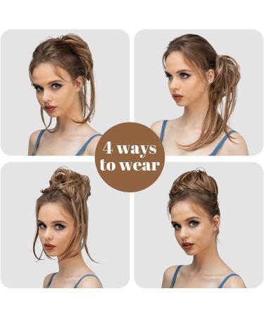 Hair Chignon Donut Bun Messy Bun Ponytail Extensions with Elastic Bungee Curl Hair Bands Ponytail Extension Wigs for Women Messy Bun Hair Piece (Color : Light Brown) - Buy Online on GoSupps.com