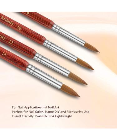 Aokitec #12 Oval Crimped Sable Acrylic Nail Brush - Wood Nail Art Tool for Acrylic Application - Buy Online on GoSupps.com