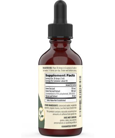 Organic Green Tea Liquid Extract Drops - Immune Support Supplement with Antioxidants & Polyphenols for Gentle Energy - Non-GMO, Alcohol & Gluten Free - Buy Online on GoSupps.com
