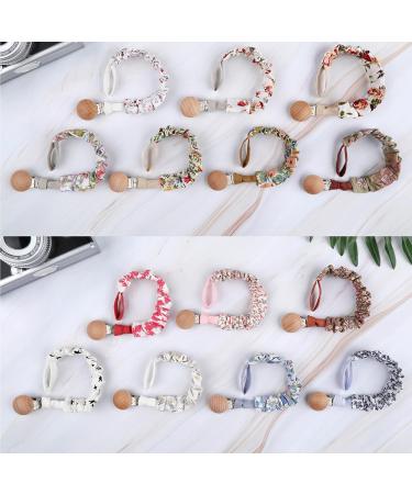 Handmade Baby Pacifier Chain | Teething Clips & Beech Wood Toy for Newborns | Soft Cotton Chewable Pacifiers - M48 - Buy Online on GoSupps.com
