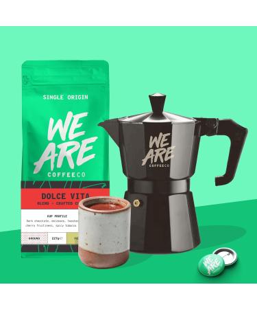Coffee Ground for Cafetiere 227g Bag Dolce Vita Blend Ground Coffee Chocolate Nuts & Fruits Notes 100% Arabica & Robusta Dark Roast Fresh Coffee Single Origin (We Are Coffee Co) Ground Cafetiere 227 g (Pack of 1) - Buy Online on GoSupps.com