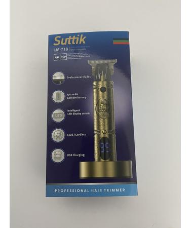 Suttik Cordless Professional Hair Clipper with Charging Dock - Men's Haircut & Grooming Kit - Rechargeable LED Display - Gold - Buy Online on GoSupps.com