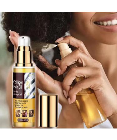 SVBPIUGF 3 Pieces Collagen Repair Hair Essential Oil Collagen Deep Hydration Treatment Hair Oil Hair Serum for Frizzy and Damaged Hair - Buy Online on GoSupps.com
