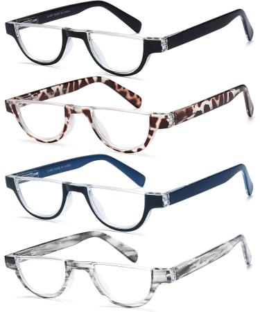 Buy EYEURL Half Frame Reading Glasses for Women - 4 Pack Blue Light Blocking Rimless Readers - 1.25x Magnification - Buy Online on GoSupps.com