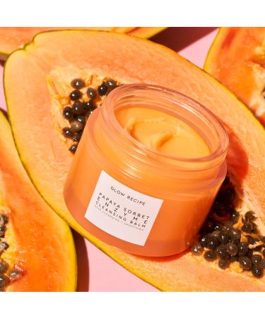 Glow Recipe Papaya Sorbet Enzyme Cleansing Balm 100ml - Facial Exfoliator & Makeup Remover with Papaya Seed Oil, Blueberry Extract & Apricot Kernel Oil - Buy Online on GoSupps.com