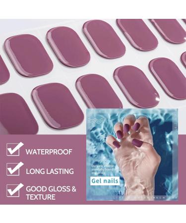 Beautfave Semi Cured Gel Nail Strips White 16Pcs - Waterproof Purple Nail Wrap Stickers with Nail File - UV/LED Lamp Required - Buy Online on GoSupps.com