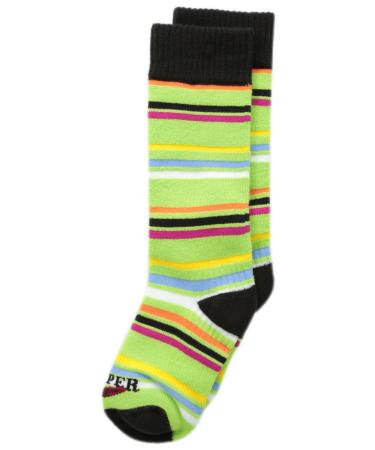 Hot Chillys Girl's Hype Medium Cushion Sock Large Hype/Lime