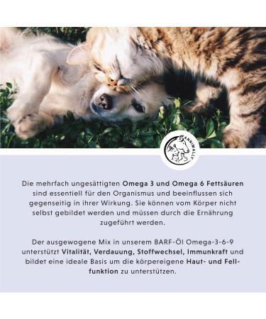 Premium Barf Oil for Dogs 1000ml - Omega 3-6-9 with Salmon Rapeseed Hemp & Borage Oils - Enhance Dog Nutrition - Buy Online on GoSupps.com