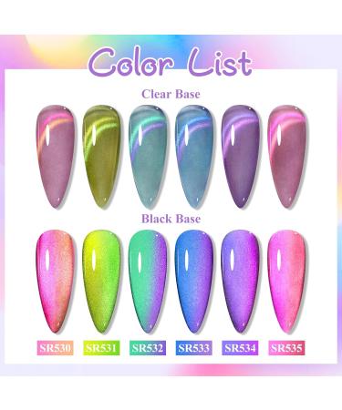 MEET ACROSS Glass Cat Eye Gel Polish Set - Colorful Magnetic UV Nail Polish for DIY Manicure | Soak Off Transparent Gel Kit - Buy Online on GoSupps.com