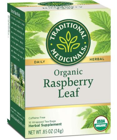 Traditional Medicinals Relaxation Teas Organic Raspberry Leaf Naturally Caffeine Free 16 Wrapped Tea Bags .85 oz (24 g)