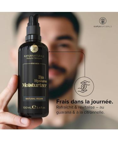  Kapua Naturals Men's Face Cream 100 ml +Guarana+Hyaluronic Acid+Vegetable Fats Anti-Aging Moisturizing Care for Men Refreshing Face Cream Anti-Aging Made in Germany - Buy Online on GoSupps.com