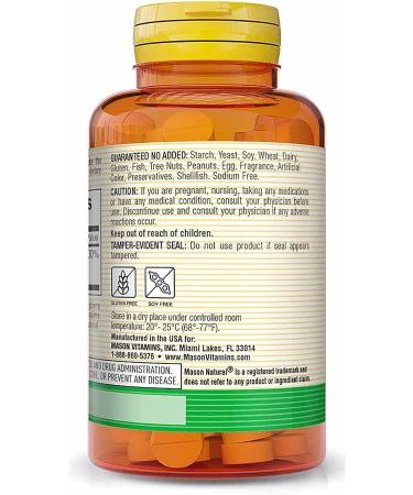 MASON NATURAL Vitamin B12 5000 mcg (Cyanocobalamin) - Energy Support, Raspberry Flavor - 30 Tablets - Buy Online on GoSupps.com