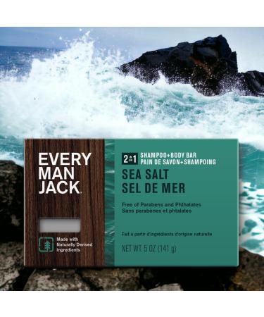 Shop EVERY MAN JACK Sea Salt 2 in 1 Shampoo & Body Bar - 5 OZ | International Shipping Available - Buy Online on GoSupps.com
