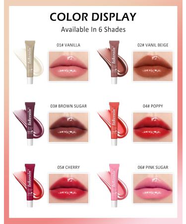 Lip Butter Balm Poppy Hydrating Tinted Butter Lip Gloss Sheer Lip Mask Lip Care Moisturizer Soothing Lip Treatment Makeup Non-Sticky Jelly Glow Reviver Fat Lip Oil Christmas Gift for Women-04 04# - Buy Online on GoSupps.com