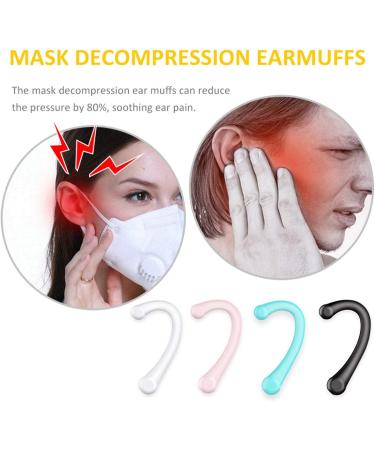 goforwealth Pairs Silicone Ear Hooks Earring Covers Reusable Silicone Ear Protectors Ear Holder Hook Ear Strap Accessories Can Relieve Earache Pleasure Black - Buy Online on GoSupps.com