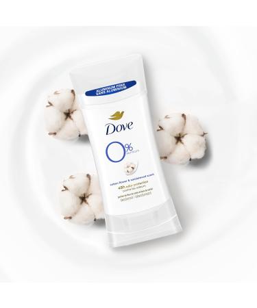 Dove 0% Aluminum Deodorant Stick Cotton Flower & Sandalwood 3 count for 48-Hour Odor Protection Aluminum Free Deodorant 2.6 oz Sandalwood 2.6 Ounce (Pack of 3) - Buy Online on GoSupps.com