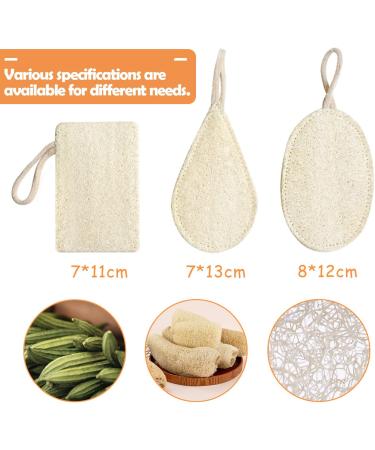 Buy 3 Pack Natural Luffa Sponge - Eco-Friendly & Biodegradable Body Peeling Shower Sponge for Men & Women - Buy Online on GoSupps.com
