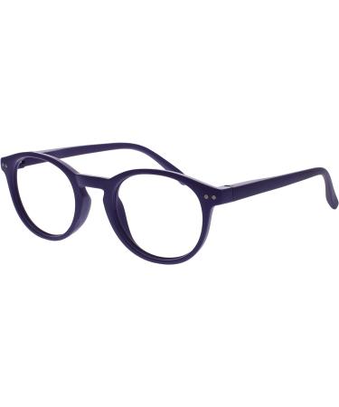 Opulize Zen Round Reading Glasses with Spring Hinges - Scratch Resistant Smooth Matt Purple - Unisex - R24-5 +1.00 Magnification - Buy Online on GoSupps.com
