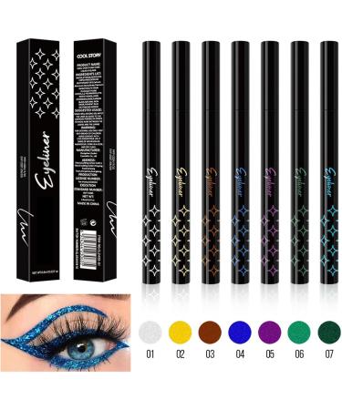 Glitter Eye Liner Pencils Set Eye Shadow Pencil Pearl Eye Liner Kit 7 Colorful Eye Shadow Pencil Eyebrow Highly Pigmented Longer-Lasting Colorful Eye Liner - Buy Online on GoSupps.com