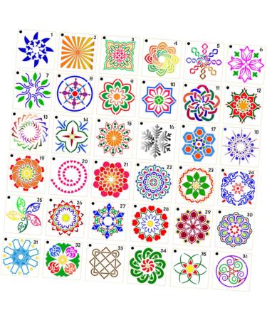 NUOBESTY 108 pcs Painting Square Plastic Kit Circle Fashion White Accessories Spraying Mixed Template Whitex3pcs 9X9cmx3pcs - Buy Online on GoSupps.com