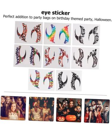 FOMIYES 16 Pairs Eye Shadow Eyeliner Stickers Rhinestone Stickers Eye Makeup Tattoos Stickers Eye Decor Gem 7.6x4.3cmx2pcs Assorted Colorx2pcs - Buy Online on GoSupps.com