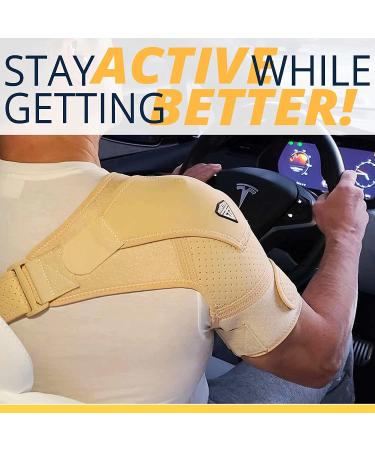 Shoulder Brace for Torn Rotator Cuff - Pain Relief & Support | Compression Sleeve for Stability & Recovery - Small/Medium - Men & Women - Buy Online on GoSupps.com