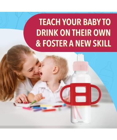4 Pack Impresa Pink Bottle Handles for Dr. Brown Baby Bottles - Easy Grip Baby Bottle Holder for Independent Drinking - Buy Online on GoSupps.com