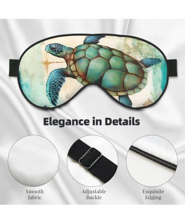 Soft Sleep Mask for Men & Women - Double-Sided Ocean Turtle & Conch Eye Covers - Adjustable Blacout Blindfold for Travel & Home - Buy Online on GoSupps.com