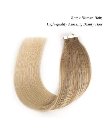 Shop Beautiful Blonde Balayage Tape-In Hair Extensions | #B8-18-60 - 45cm 50g - Invisible Hair Solutions - Buy Online on GoSupps.com