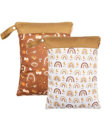 Seaur Naspasche Kita kindergarten large Dry Wet Bag Baby diaper bag for on the way waterproof wet bag zippering washable reusable orghanizer bag travel sport pool - 2 pieces 30*40cm d05 2 pieces 30*40cm