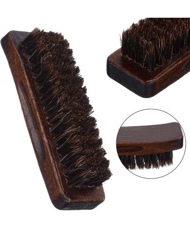 Shoe Brush Wooden Handle Natural Mane Horsehair Shoe Polish Polishing Cleaning Brush Tool Household Cleaning Brush Onecolor - Buy Online on GoSupps.com