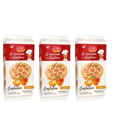 Italian Gourmet E.R. Gastone Lago Crostatine all'Albicocca Apricot Tartlets 3 x 240 g Each Pack Contains 6 Snacks 40g