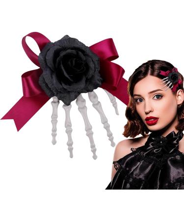 Halloween Skeleton Claws Hair Clips Bowknot Skull Skeleton Hands Bone Hand Hair Clip | Skull Skeleton Hands Bone Hair Clip with Flower Skull Hand Barrettes for Thick and Thin Hair Black - Buy Online on GoSupps.com