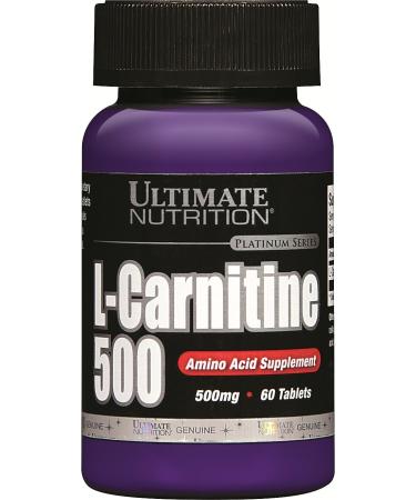 Ultimate Nutrition L-Carnitine Fat Burning Amino Acid Supplement - Promotes Mood Cognitive Function and Memory - Increases Endurance and Boosts Recovery (60 Tablets - 500mg)