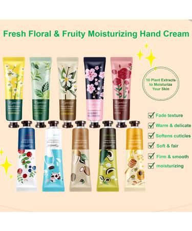 10 Pack Mini Hand Cream Set - Moisturizing Travel Size Hand Lotion with Natural Botanical Fragrance for Chapped & Dry Hands - Ideal Gift for Women - Buy Online on GoSupps.com